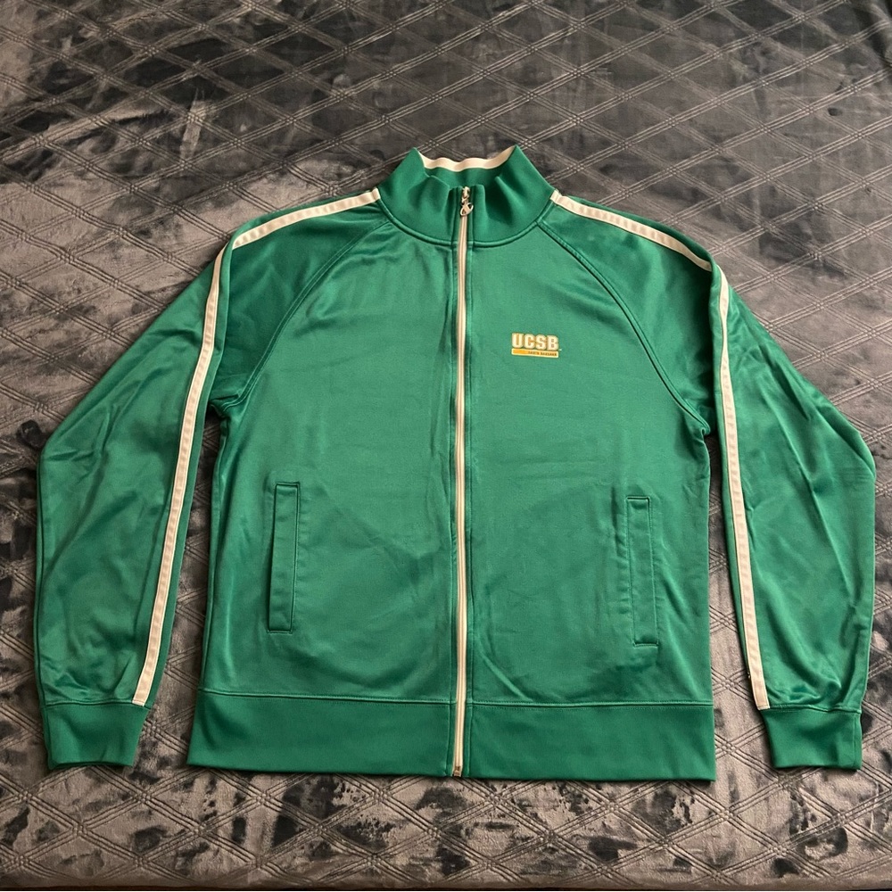 Vintage Champion UCSB green/striped Zipper jacket sz XL Santa Barbara